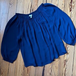 Joie Silk Smocked Peasant Blouse